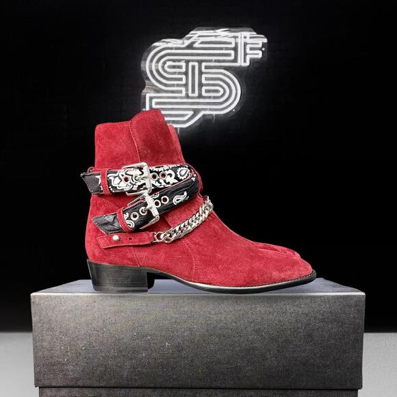 Amiri Chain Bandana Merlot Boot - Picture 1 of 7